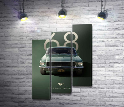 Модульная картина "Ford Bullit Mustang 1968"
