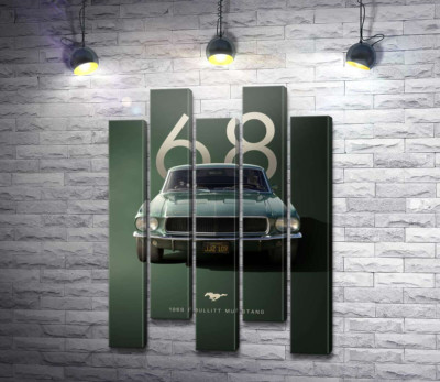 Модульная картина "Ford Bullit Mustang 1968"