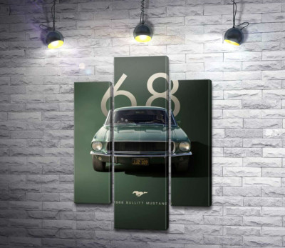 Модульная картина "Ford Bullit Mustang 1968"