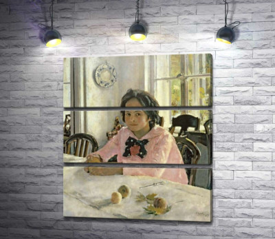 Модульная картина "Девочка с персиками"