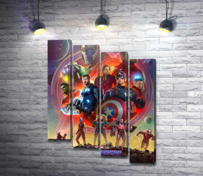 Модульная картина "Герои Marvel Avengers"