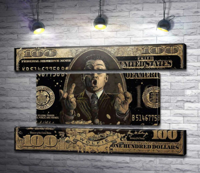 Модульна картина "Wolfie: Золота банкнота Вовк із Wall-Street"