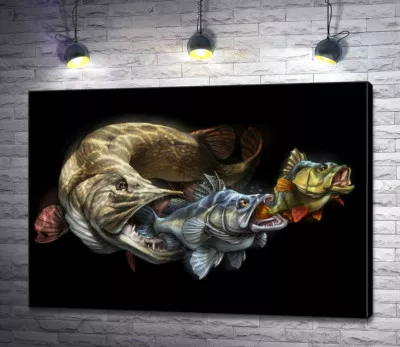 Ланцюг живлення риб на постері до програми "Savage Gear Fish"