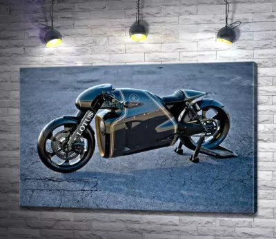 Черная сияющая поверхность мотоцикла Lotus C-01