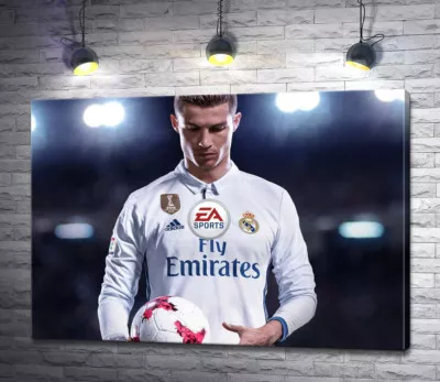 Постать Кріштіану Роналду (Cristiano Ronaldo) на постері до гри "FIFA 18"