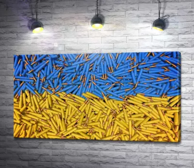 Флаг Украины из патронов