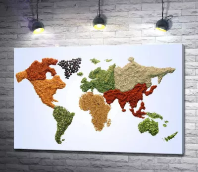 Карта мира из специй