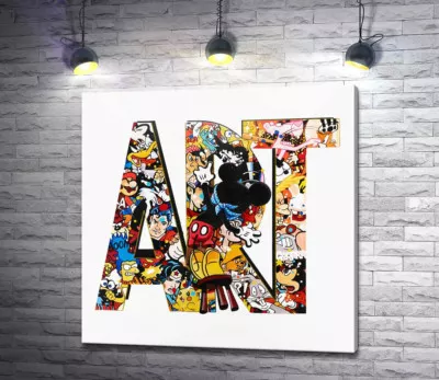 Напис ART і Міккі Маус бомбер