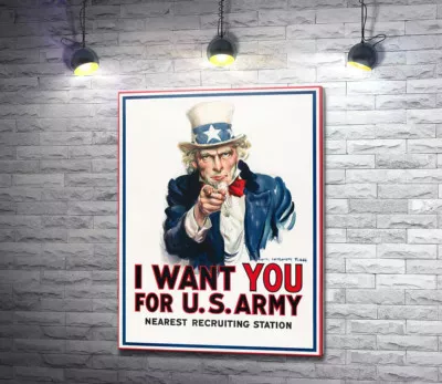 Плакат военного рекрутинга в США (I want you for US army)