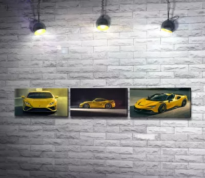 Желтые Lambo, Porshe, Ferrari