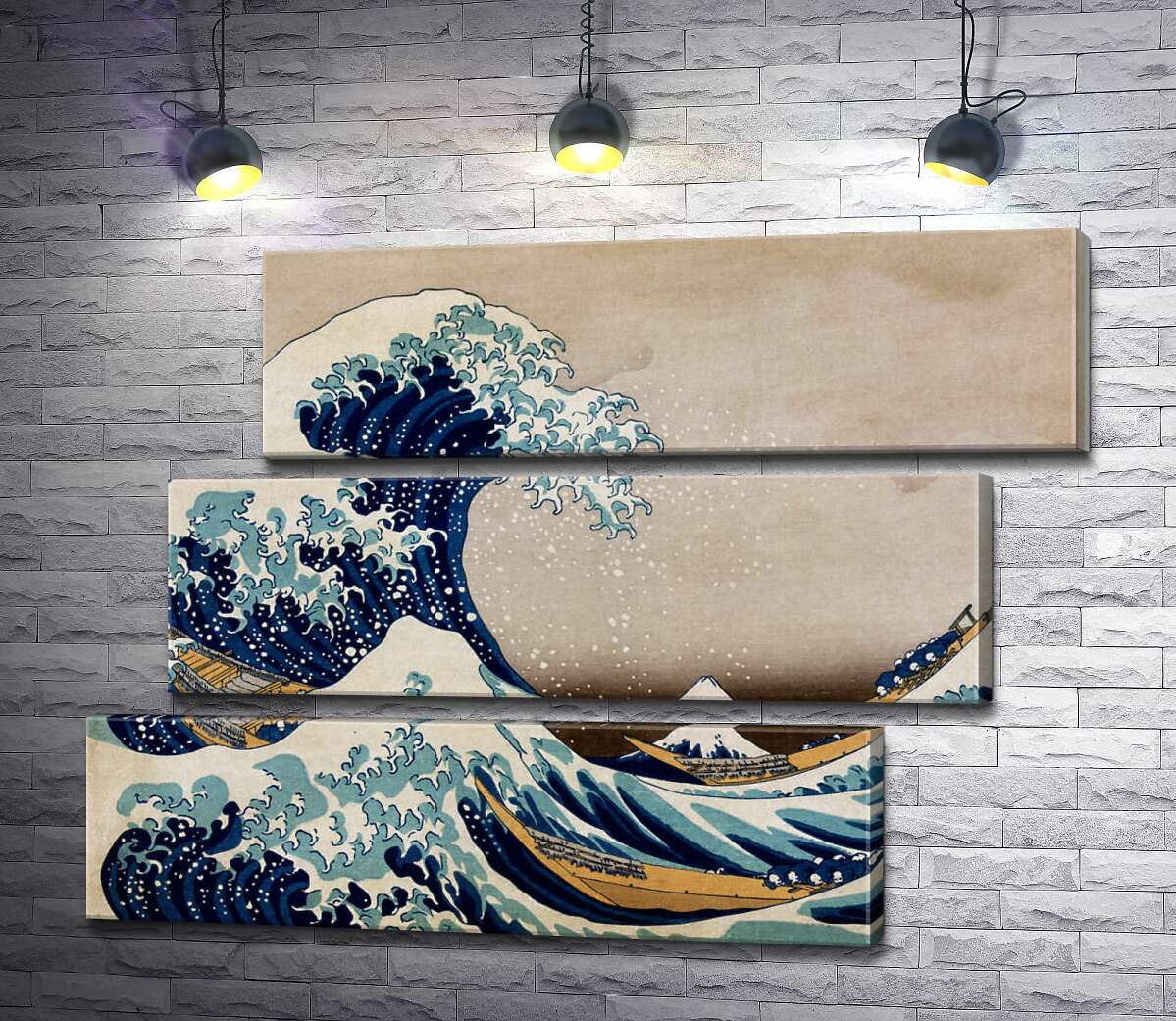 модульная картина Большая волна (The great wave) (Модуль №17) - Кацусика Хокусай (Katsushika Hokusai)