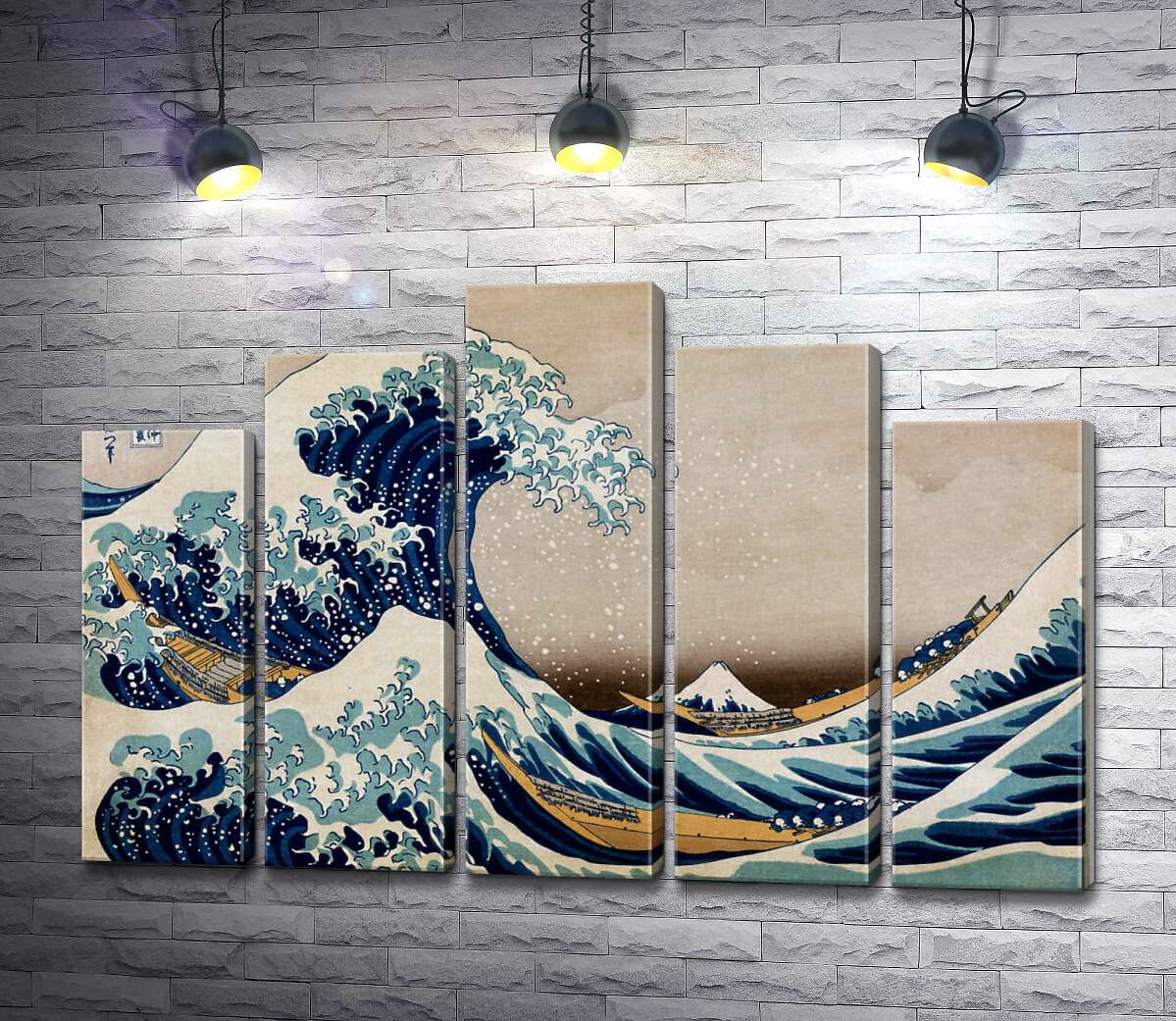 модульна картина Велика хвиля (The great wave) (Модуль №29) - Кацусіка Хокусай (Katsushika Hokusai)