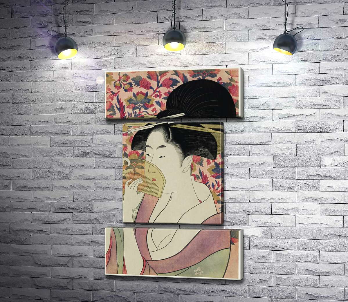 модульная картина Гребень (Kushi) (Модуль №18) - Китагава Утамаро (Kitagawa Utamaro)
