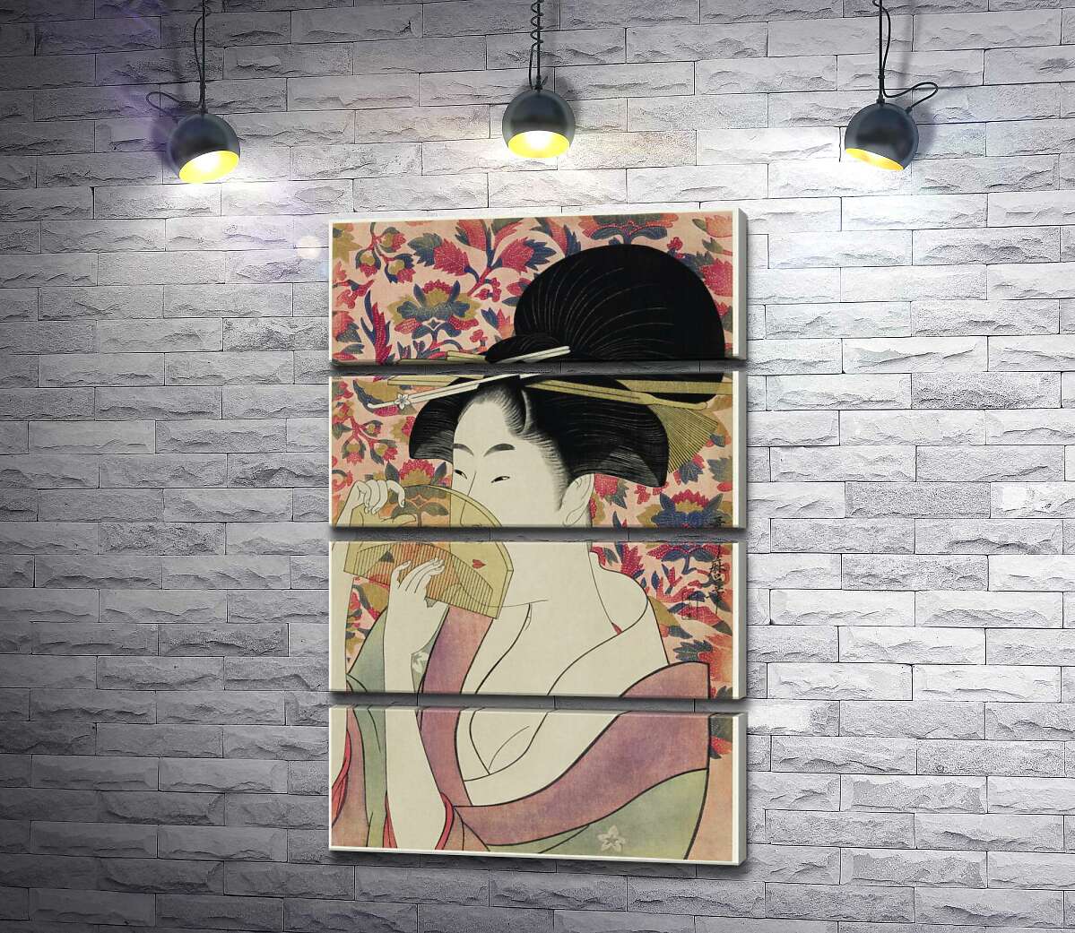 модульна картина "Гребінець (Kushi) (Модуль №22) - Кітагава Утамаро ( Kitagawa Utamaro )"