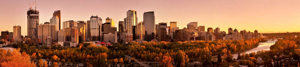 картина-постер Разноцветная осень в канадском городе Калгари