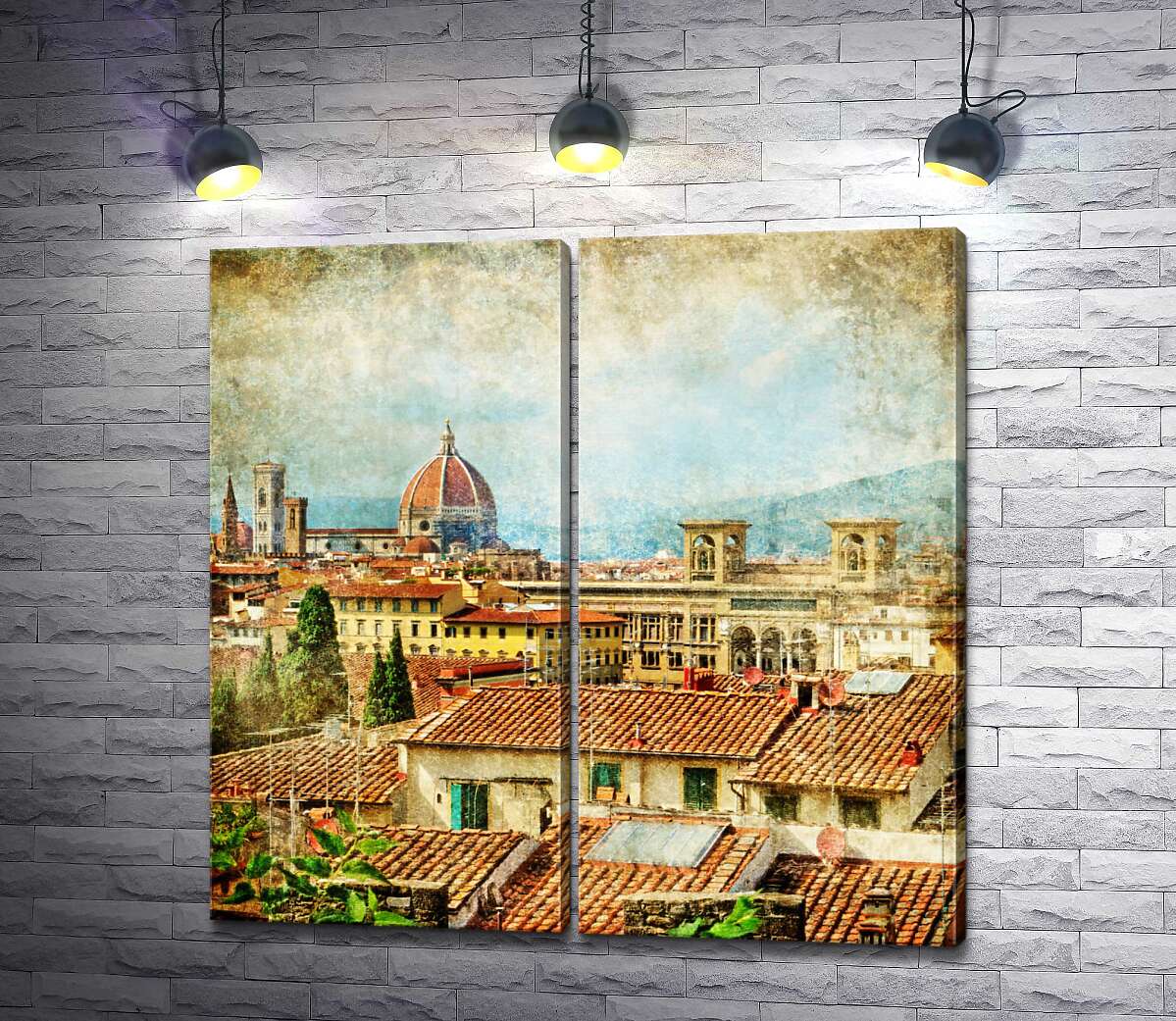 модульная картина Крыши Флоренции в лучах летнего Солнца