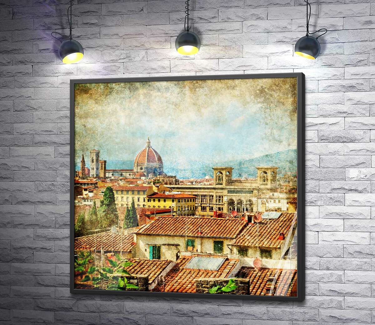 постер Крыши Флоренции в лучах летнего Солнца