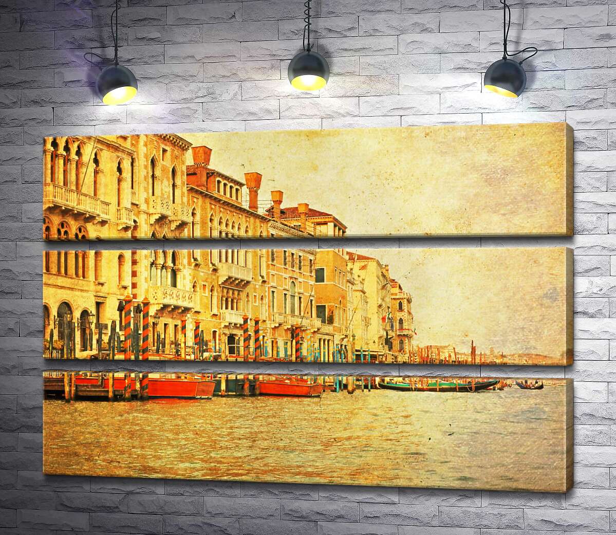 модульна картина Традиційний венеціанський причал на Гранд-каналі (The Grand Canal) (Модуль №15)