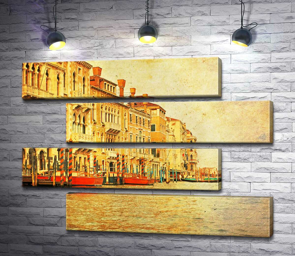 модульна картина Традиційний венеціанський причал на Гранд-каналі (The Grand Canal) (Модуль №23)