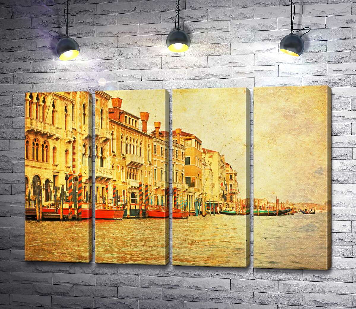 модульная картина Традиционный венецианский причал на Гранд-канале (The Grand Canal) (Модуль №24)