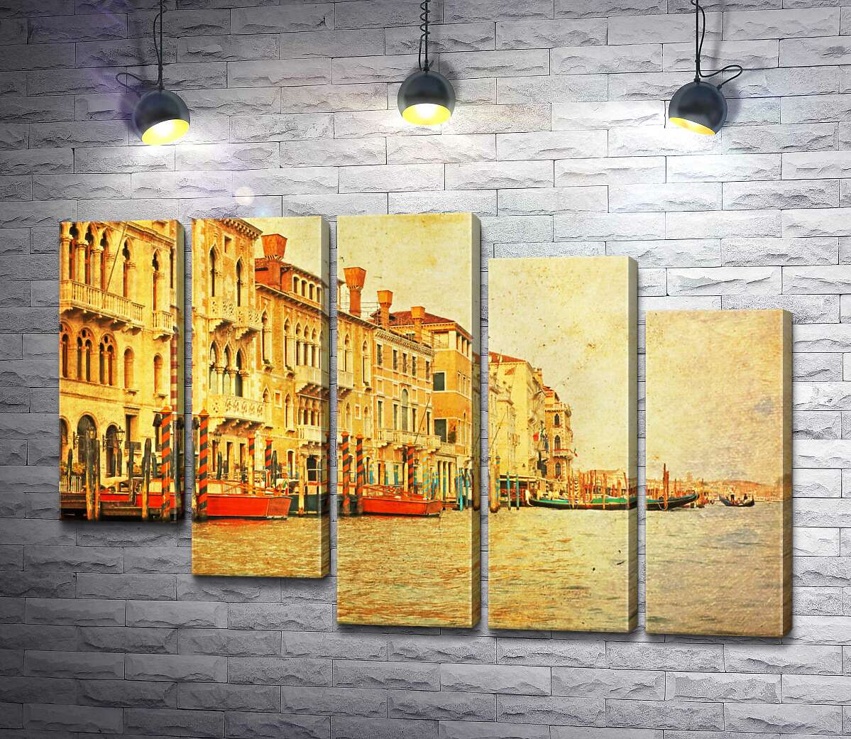 модульна картина Традиційний венеціанський причал на Гранд-каналі (The Grand Canal) (Модуль №28)