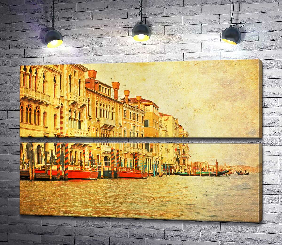 модульная картина Традиционный венецианский причал на Гранд-канале (The Grand Canal) (Модуль №7)