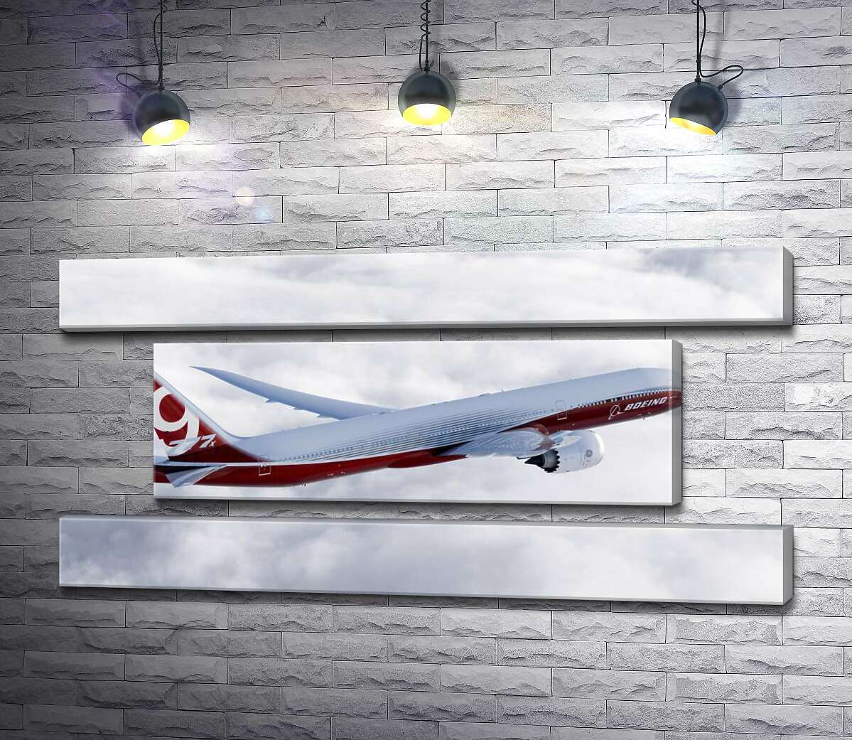 модульна картина Літак Боїнг (Boeing) впевнено розрізає хмарний простір (Модуль №18)