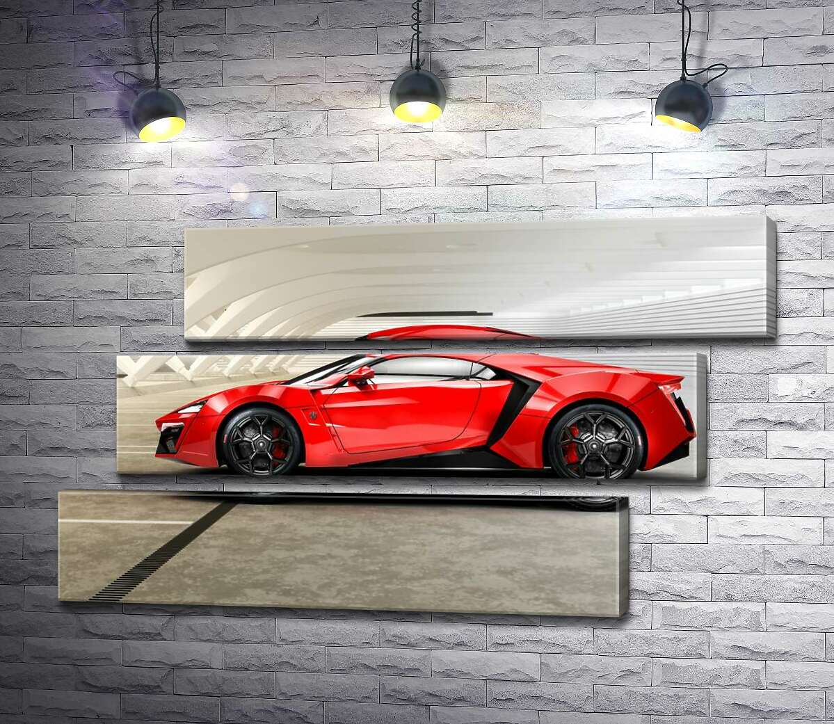 модульная картина Идеальные изгибы линий в эксклюзивном автомобиле Lykan HyperSport (Модуль №17)