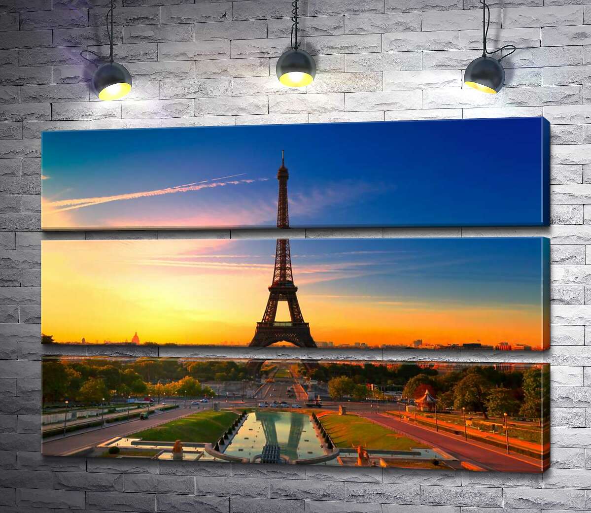 модульна картина Ранок піднімає проміння на Ейфелеву вежу (Eiffel Tower) (Модуль №15)