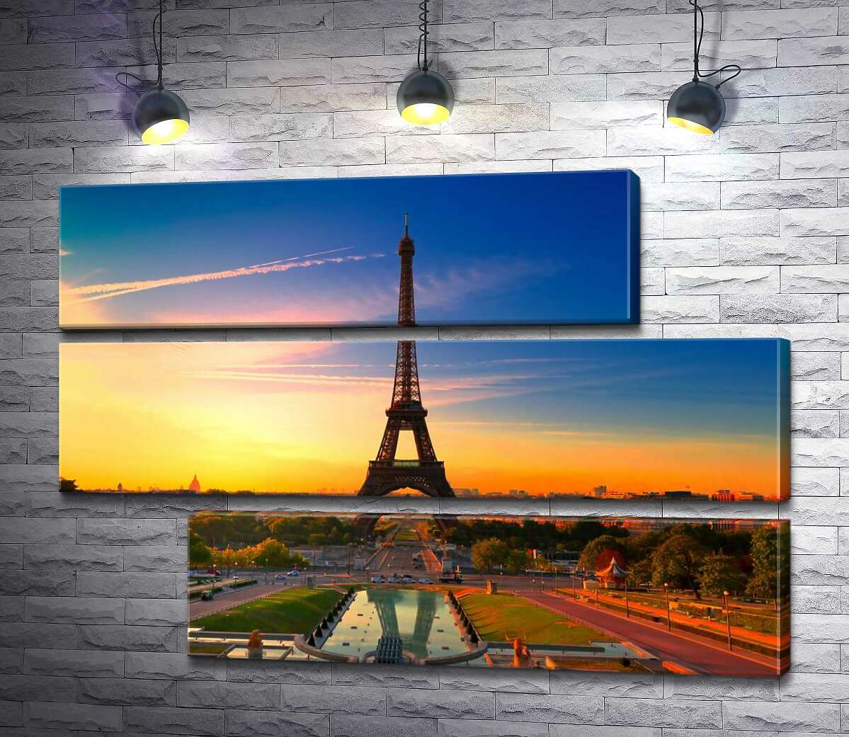 модульна картина Ранок піднімає проміння на Ейфелеву вежу (Eiffel Tower) (Модуль №16)