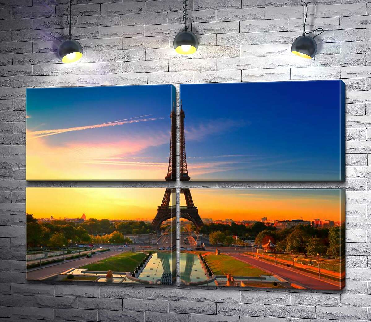 модульная картина Утро поднимает лучи на Эйфелеву башню (Eiffel Tower) (Модуль №25)