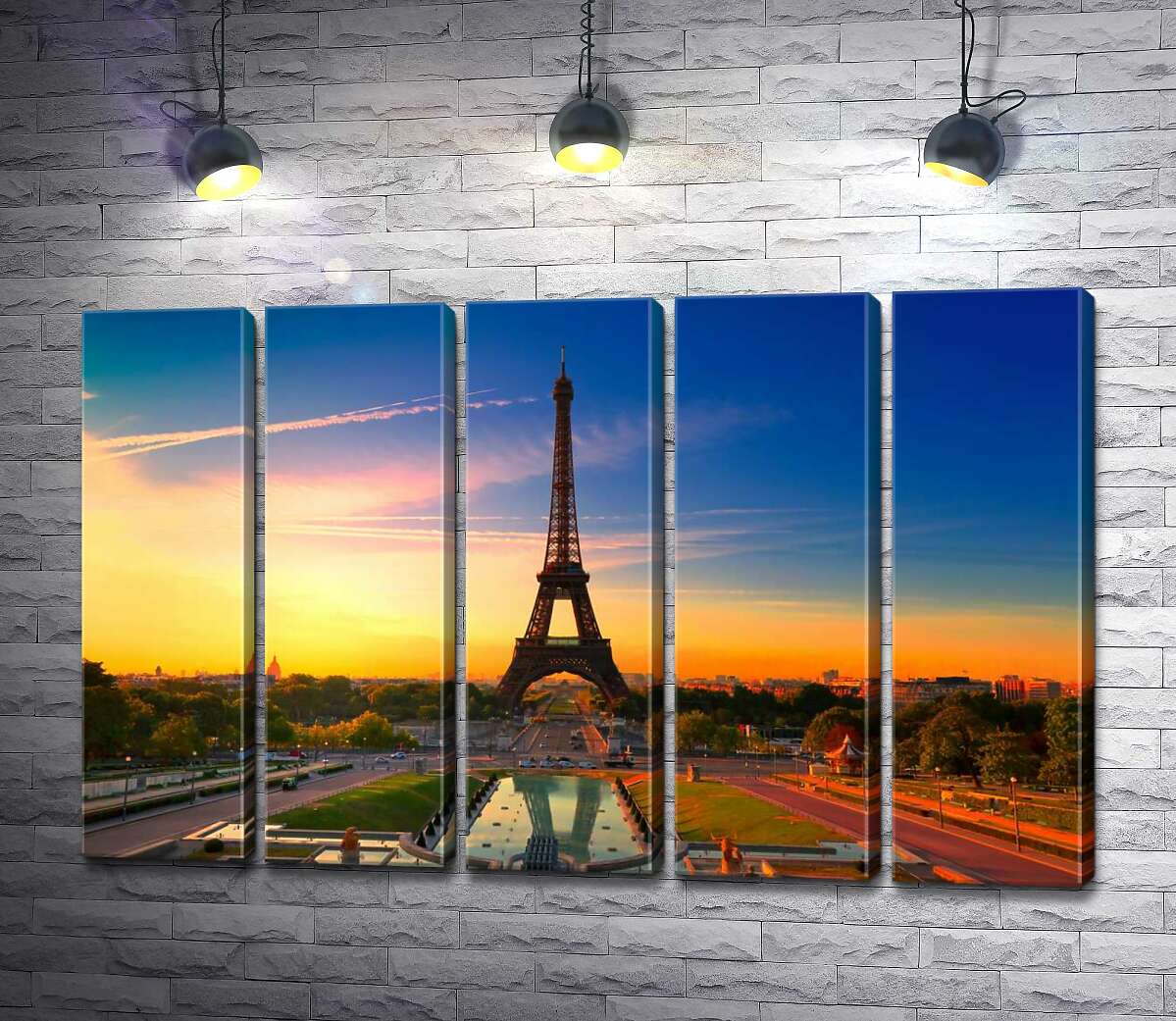 модульная картина Утро поднимает лучи на Эйфелеву башню (Eiffel Tower) (Модуль №26)