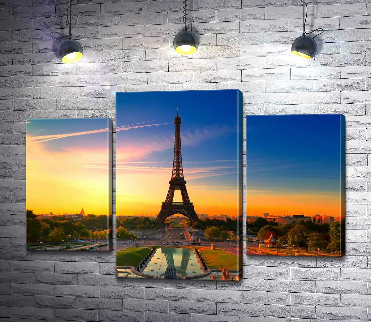 модульная картина Утро поднимает лучи на Эйфелеву башню (Eiffel Tower) (Модуль №10)