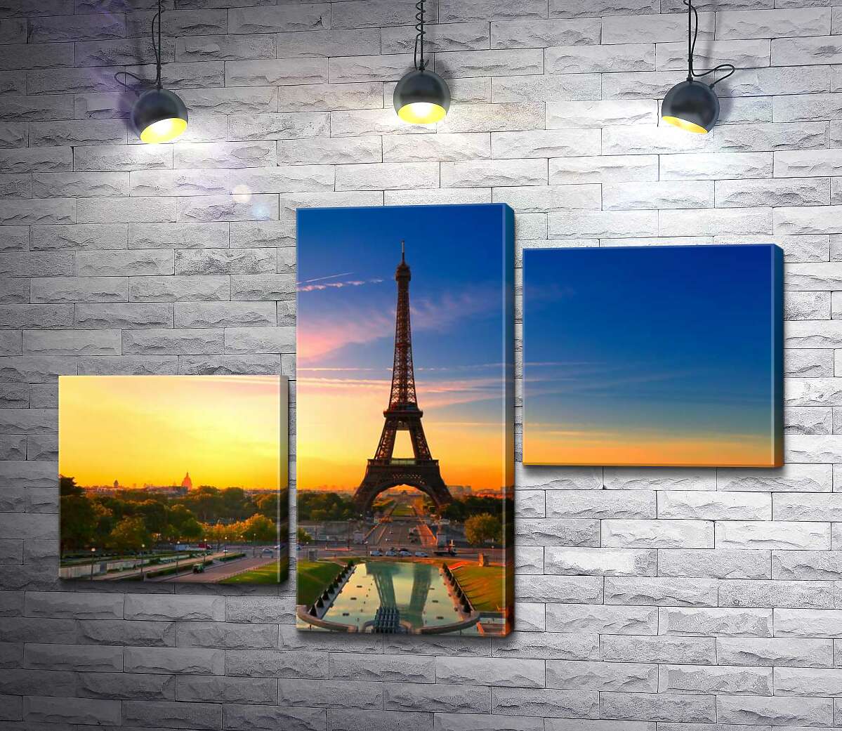 модульна картина Ранок піднімає проміння на Ейфелеву вежу (Eiffel Tower) (Модуль №12)