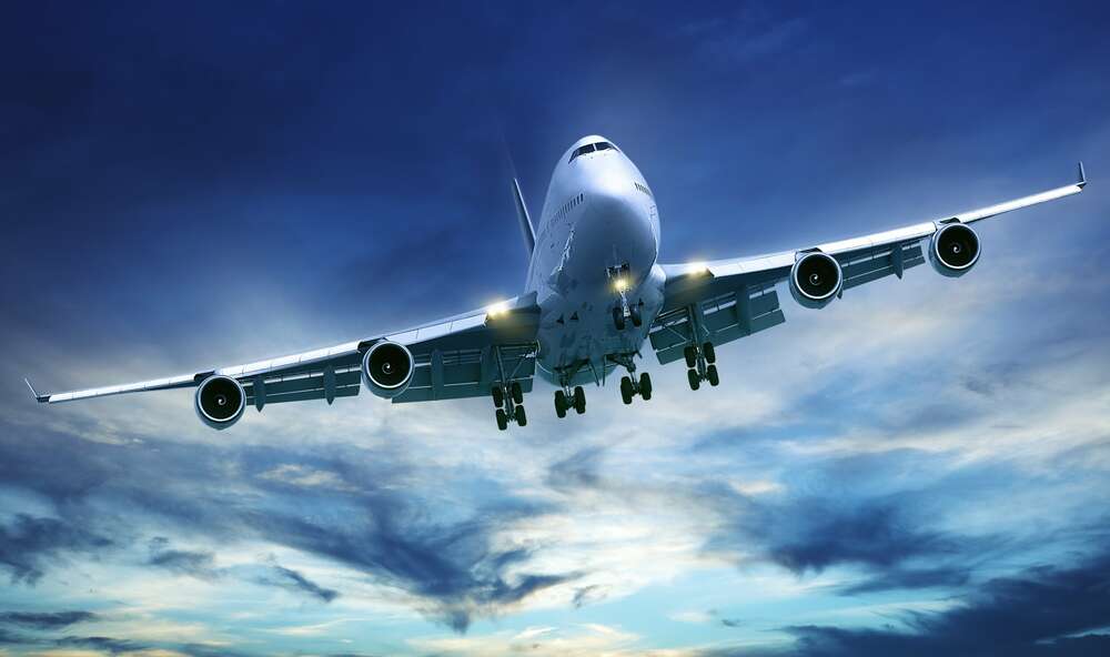 картина-постер На посадку: американский самолет Jumbo Jet
