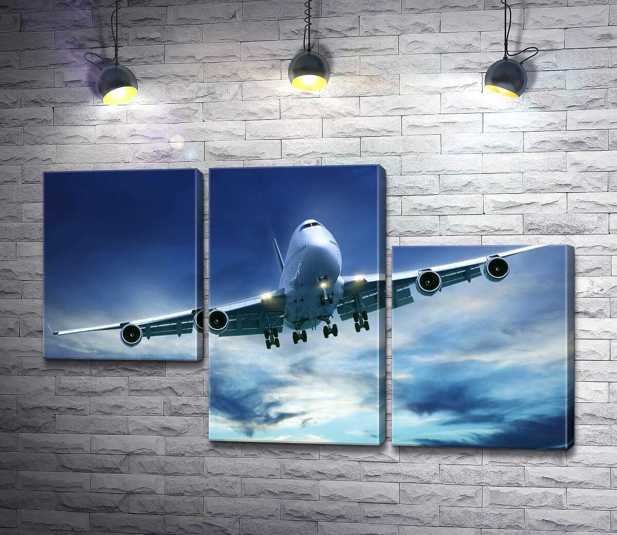 модульная картина На посадку: американский самолет "Jumbo Jet" (Модуль №13)