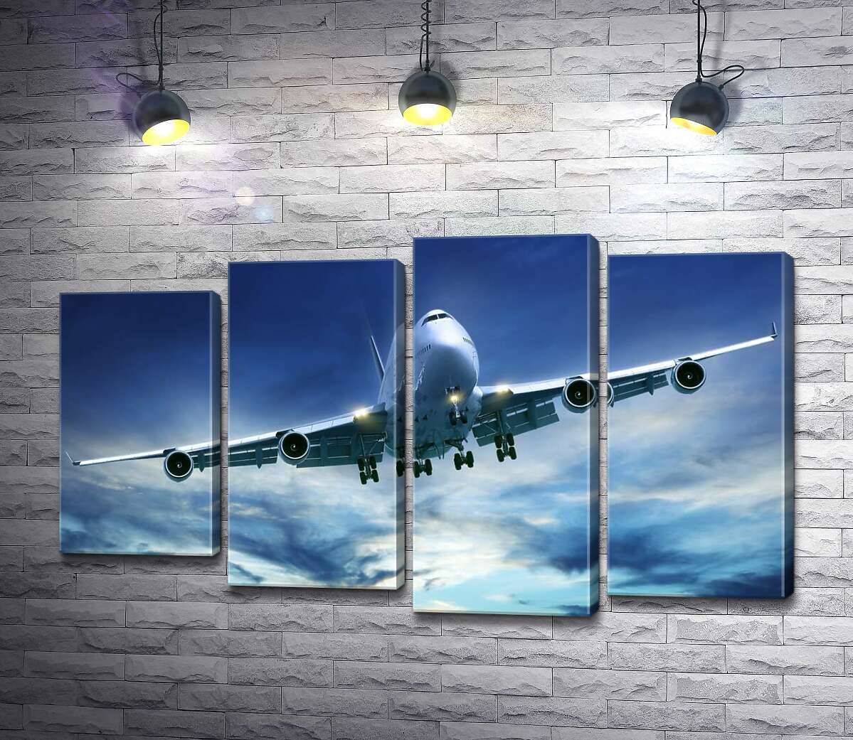 модульная картина На посадку: американский самолет "Jumbo Jet" (Модуль №3)