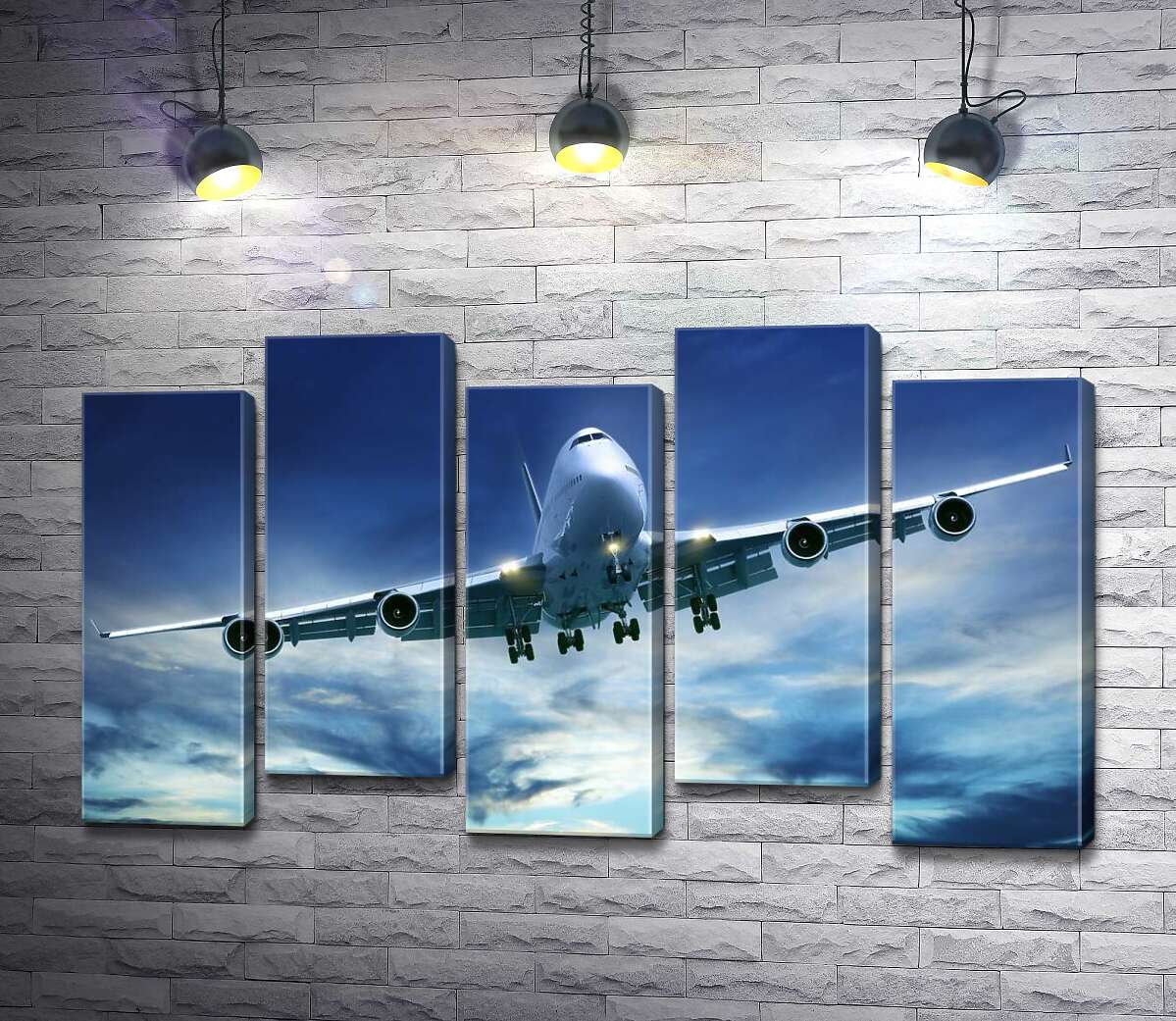 модульная картина На посадку: американский самолет "Jumbo Jet" (Модуль №30)