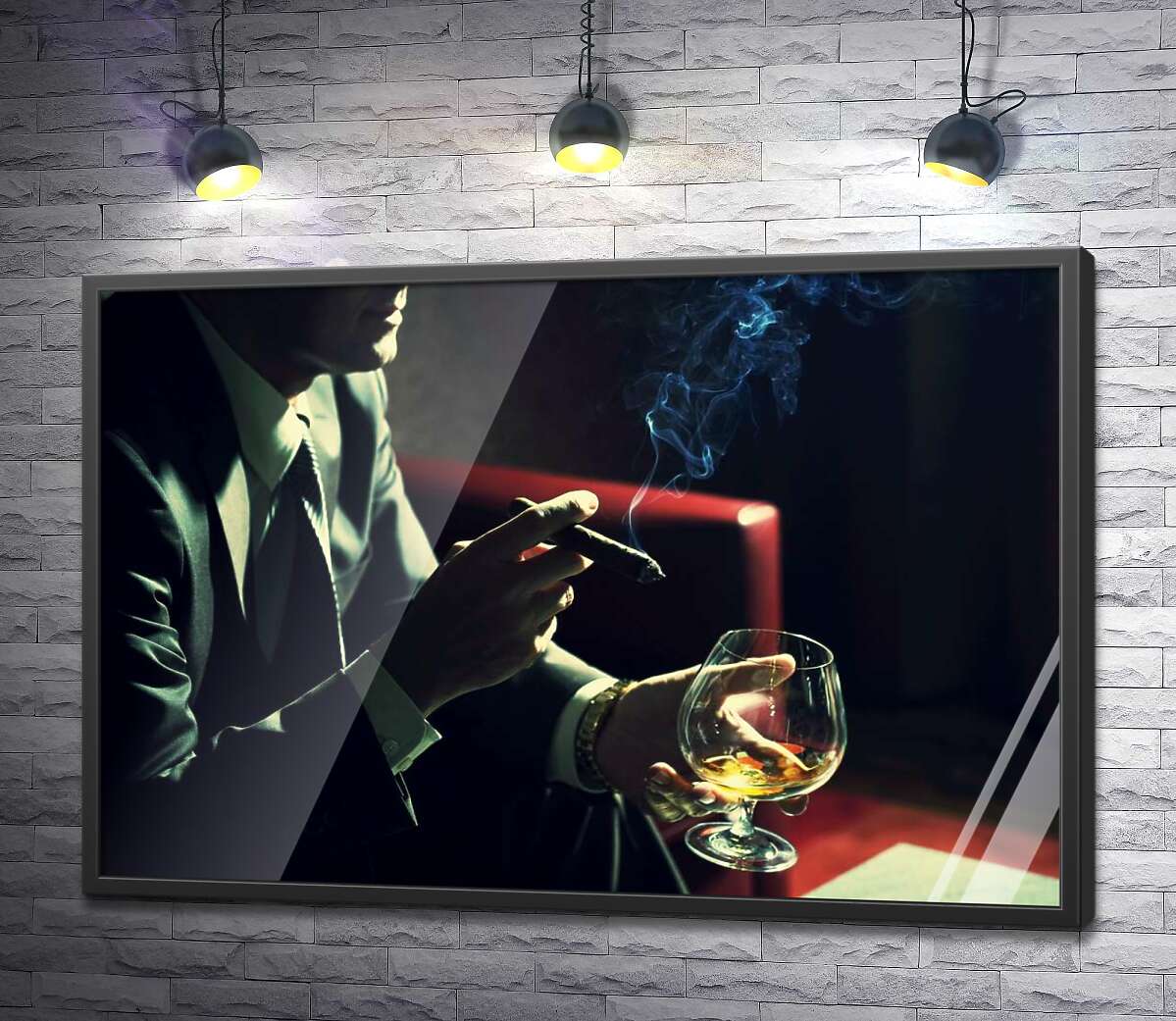 постер Сигара и алкоголь: вечерний отдых мужчины