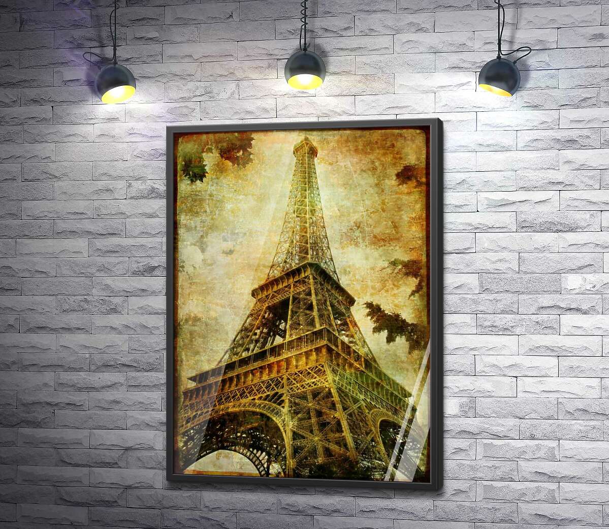 постер Эйфелева башня величаво поднимается вверх