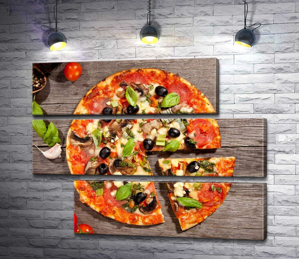 модульная картина Вкус Италии в каждом кусочке пиццы (Модуль №16)