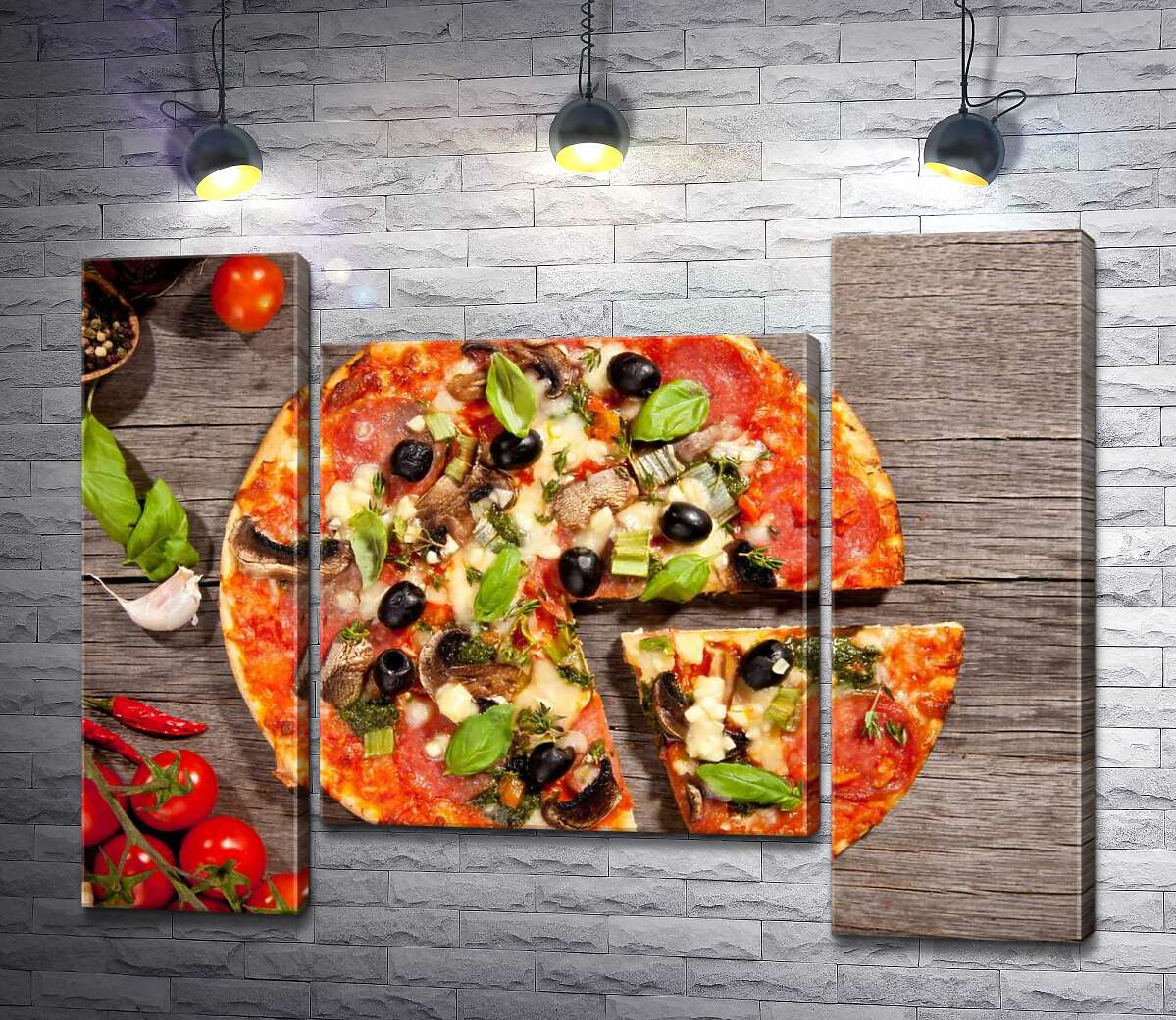 модульная картина Вкус Италии в каждом кусочке пиццы (Модуль №11)