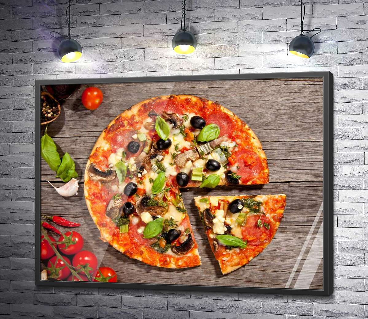 постер Вкус Италии в каждом кусочке пиццы
