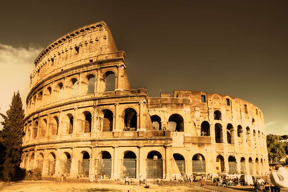 картина-постер Руины эпохи в грандиозной постройке Колизея