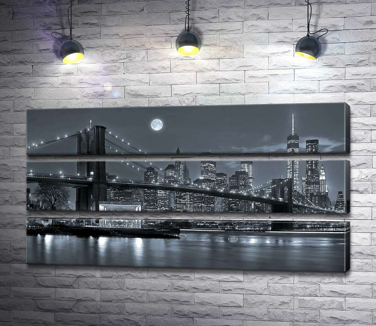 модульная картина Тусклый вечер у Бруклинского моста (Brooklyn Bridge) (Модуль №15)