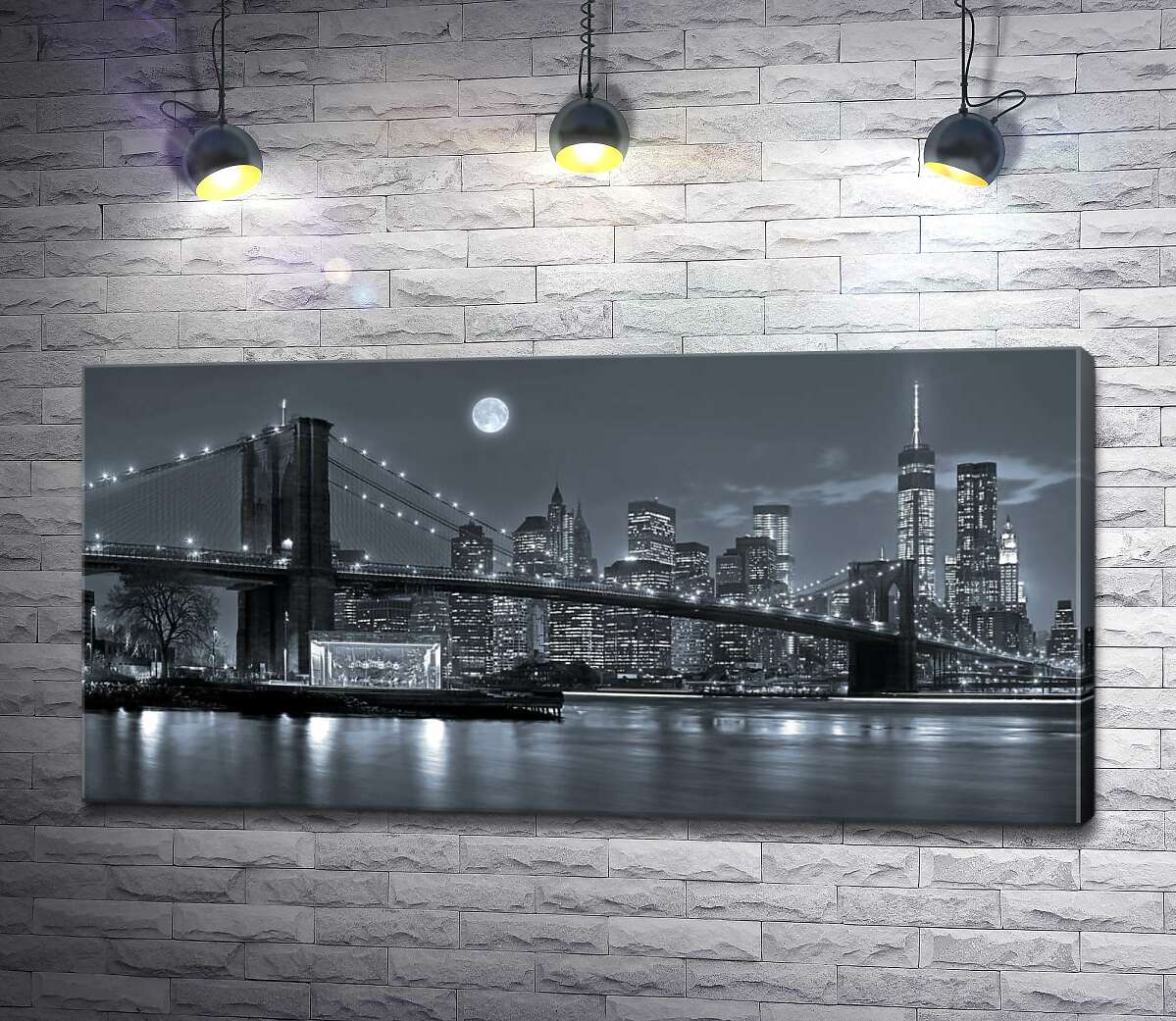 картина Тусклый вечер у Бруклинского моста (Brooklyn Bridge)