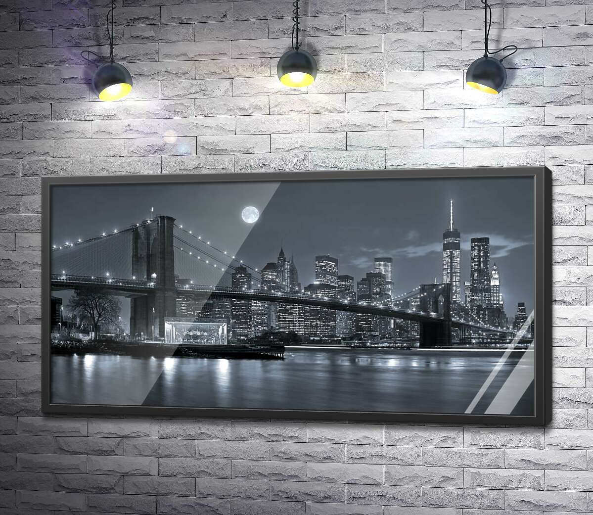 постер Тусклый вечер у Бруклинского моста (Brooklyn Bridge)