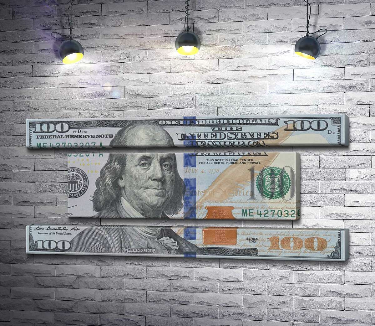 модульна картина Нова купюра 100 доларів (Модуль №18)