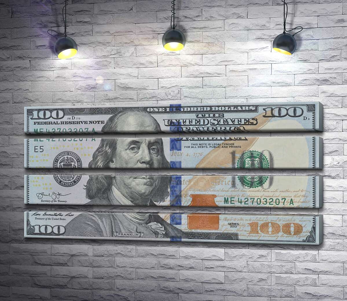модульна картина Нова купюра 100 доларів (Модуль №22)