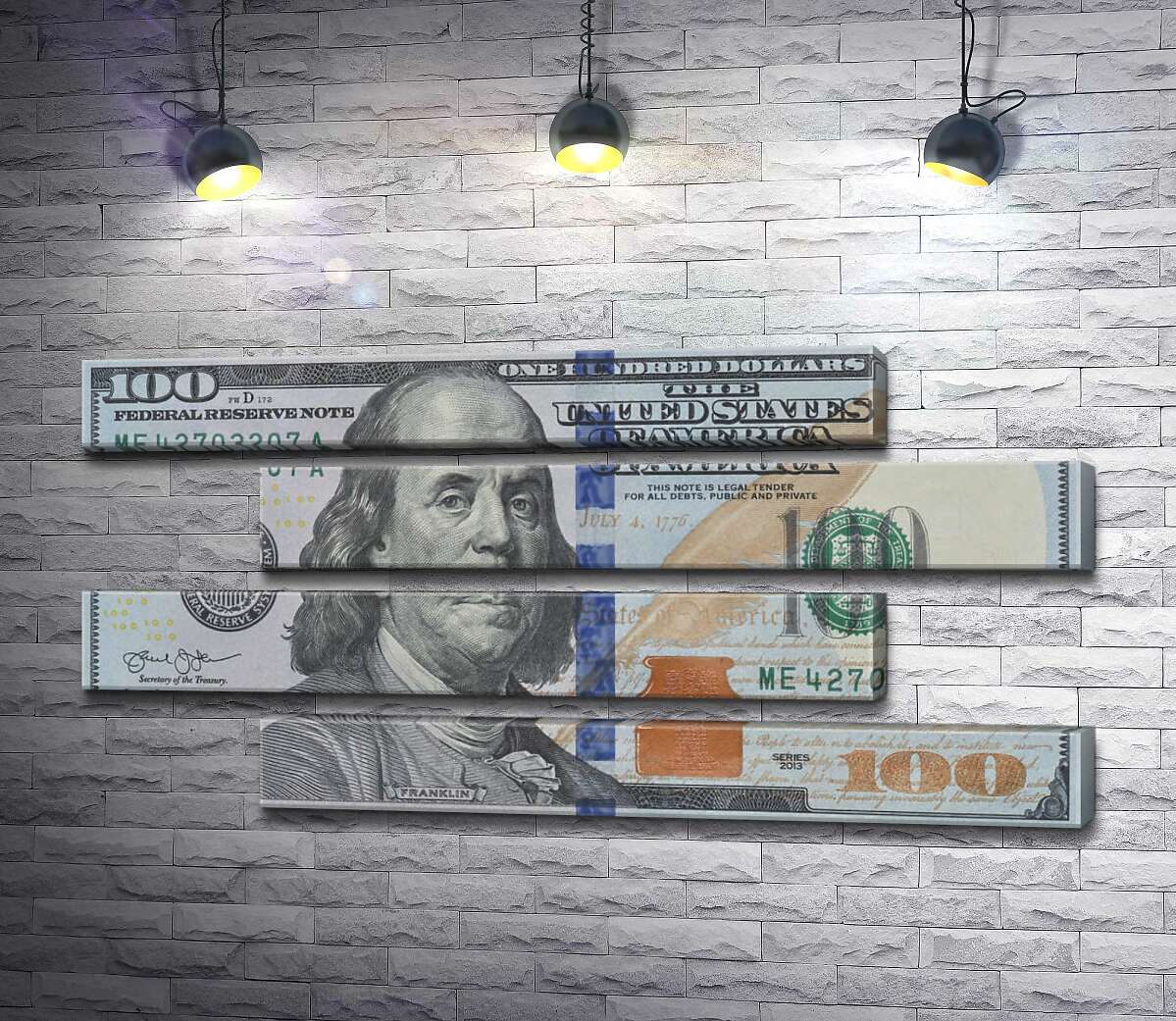 модульна картина Нова купюра 100 доларів (Модуль №23)